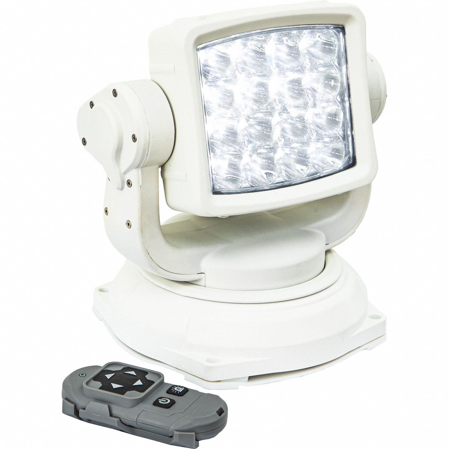 Spotlight: Square, Spot, LED, Handheld Remote, Screw, Blunt Cut Wires, White