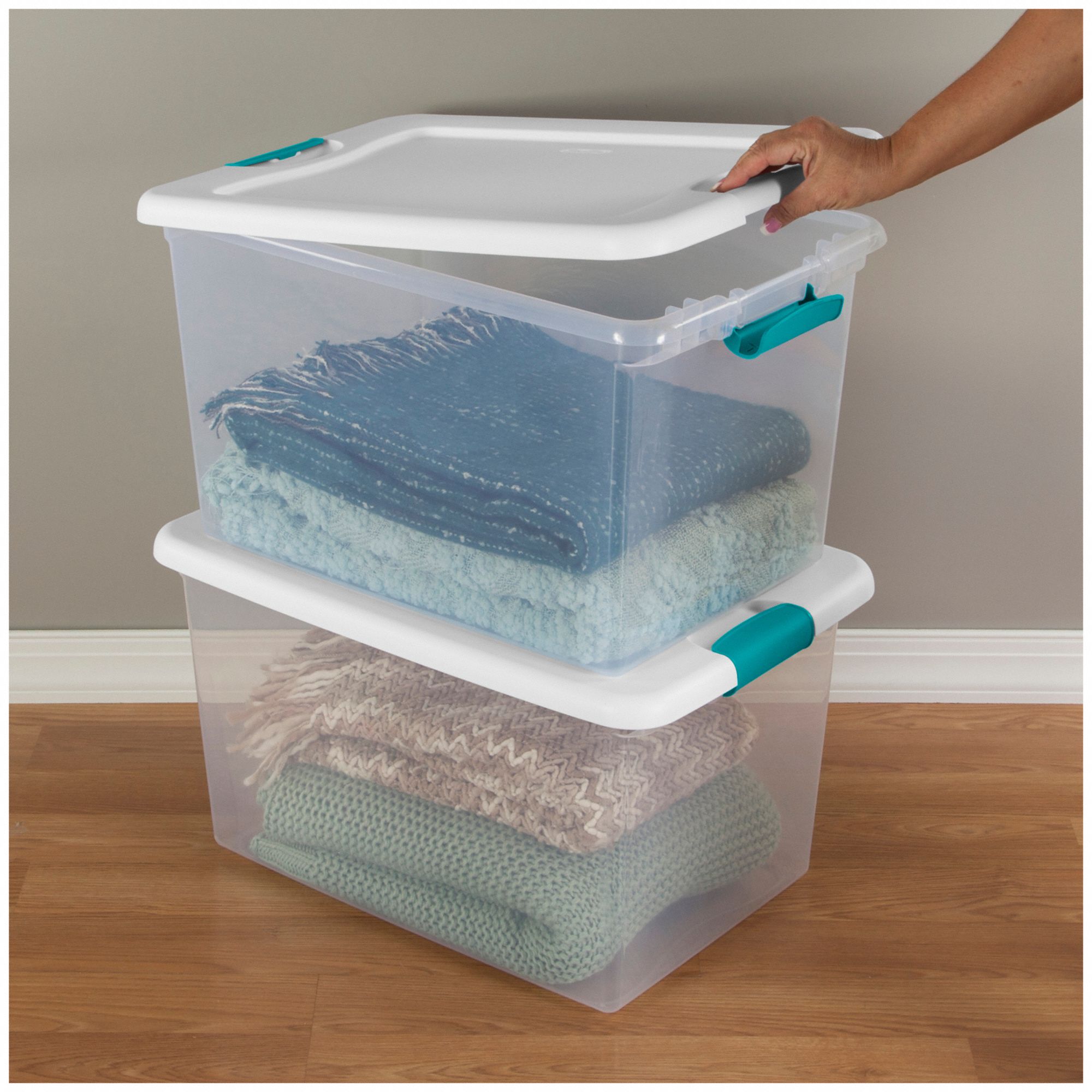 Sterilite 16 in. x 13 in. x 10 in. 24 Qt. Plastic Storage Bin (12-Pack)  Plus 16 in. x 13 in. x 6 in. Large Bin (6-Pack) 12 x 16288006 + 6 x  16268006 - The Home Depot