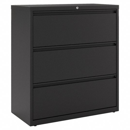 HIRSH, Black, 3 Drawers, Lateral File Cabinet - 415G47|17634 - Grainger