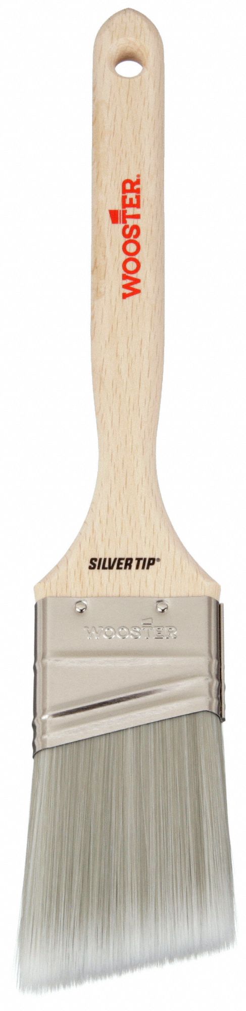 PAINT BRUSH, ANGLE SASH BRUSH, 2 IN, SYNTHETIC, POLYESTER, SILVER