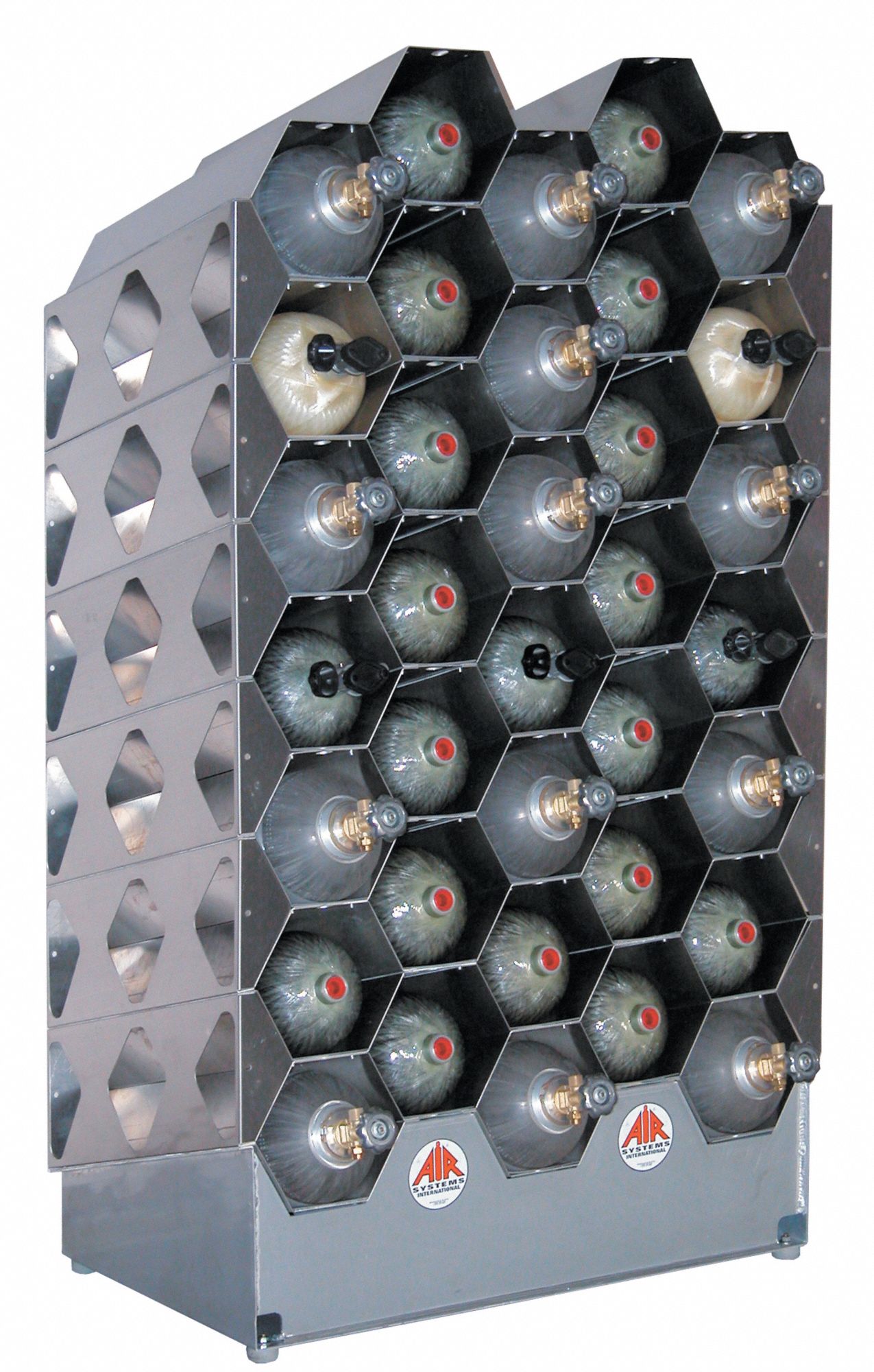 AIR SYSTEMS INTERNATIONAL SCBA Storage Rack, Silver, Aluminum 14A069AK4025 Grainger