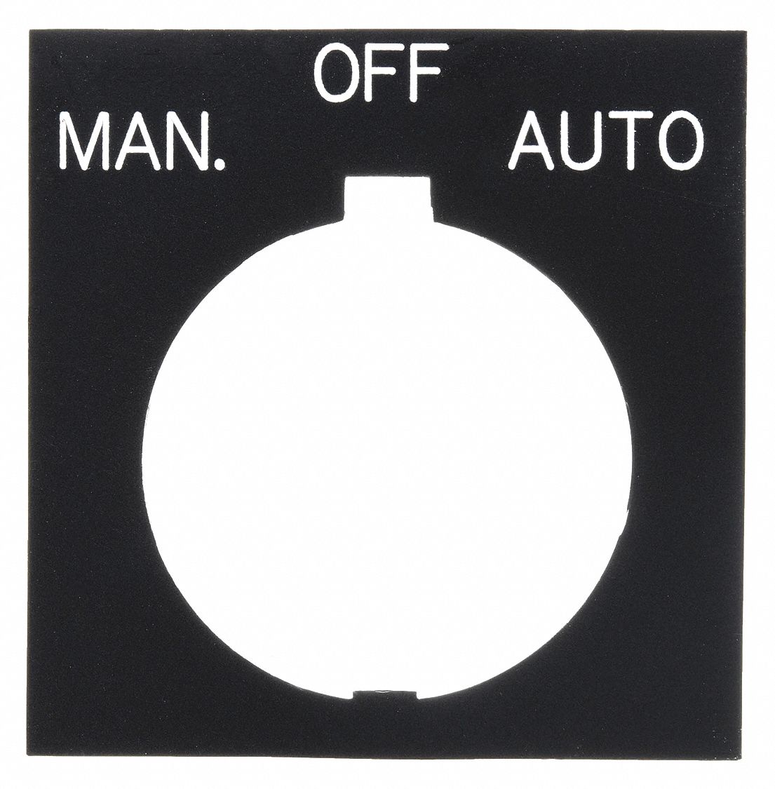 Legend Plate: 30 mm Panel Mounting Size, Rectangular, 3 1/4 in Overall Ht x 2 1/8 in Overall Wd