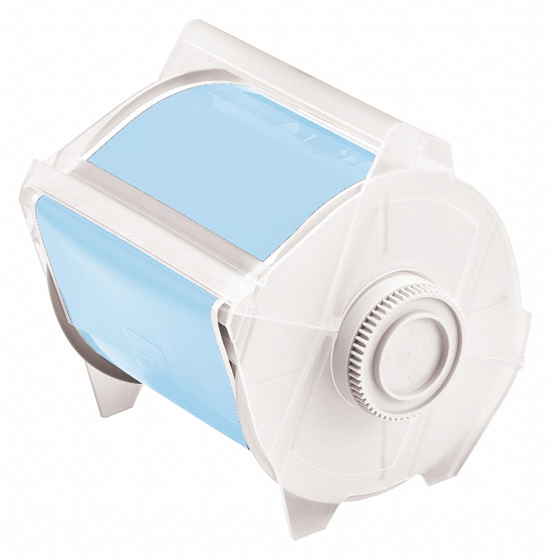 Continuous Label Stock: 4 in x 100 ft, Polyester, Blue (Gloss), Outdoor