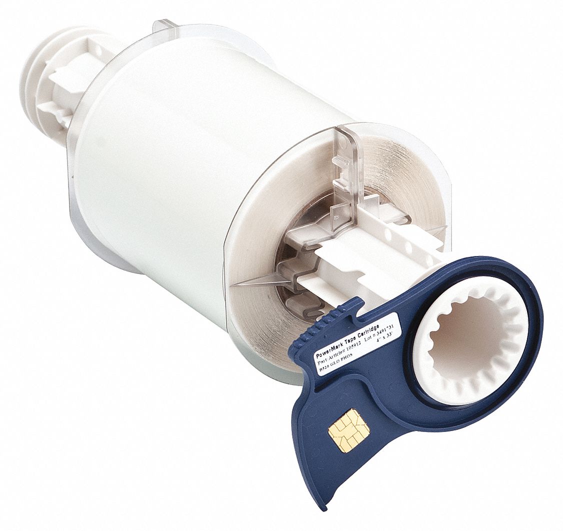 Continuous Label Stock: 4 in x 33 ft, Polyester, Green (Gloss), Indoor/Outdoor