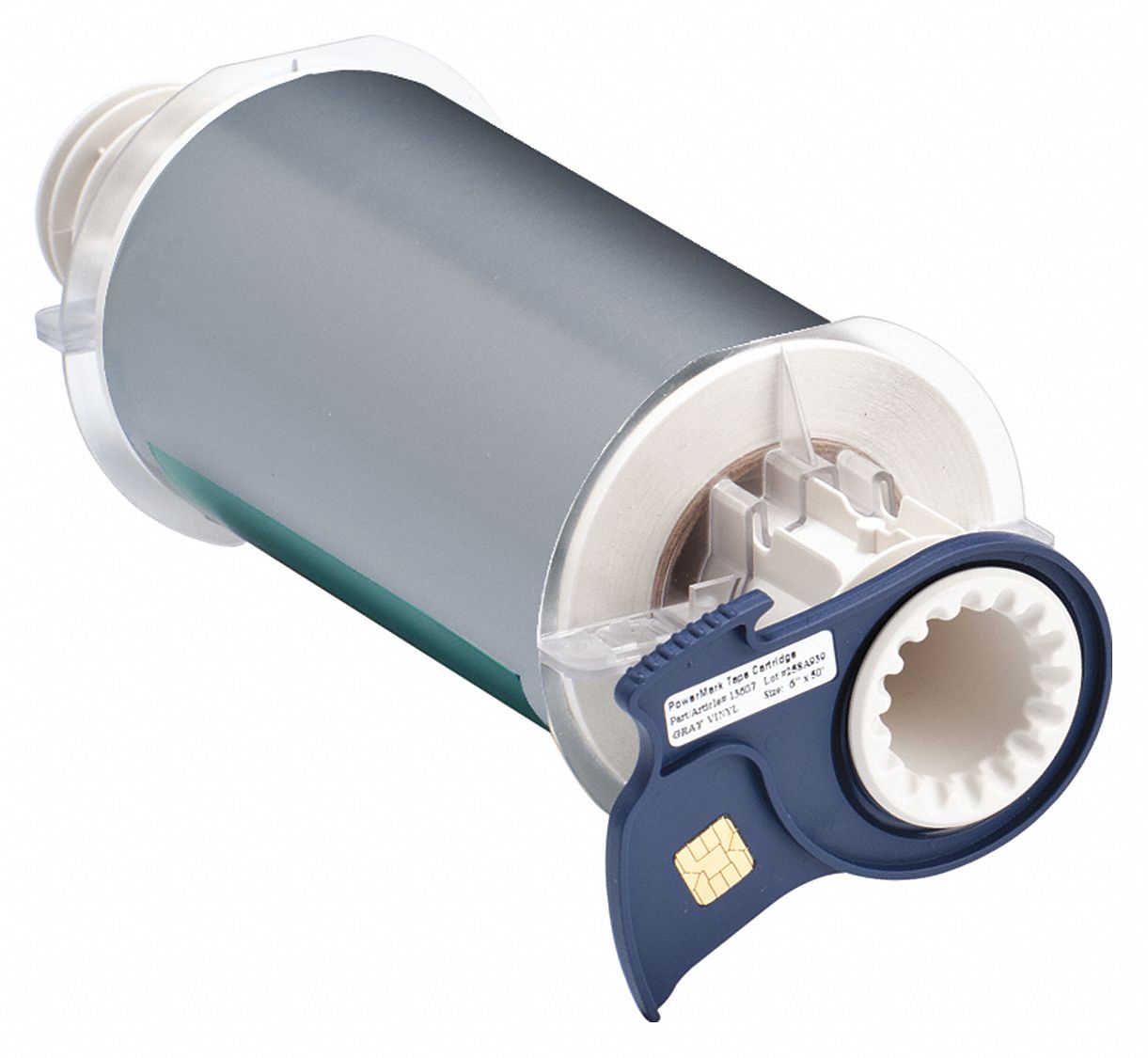 Continuous Label Stock: 6 in x 50 ft, Vinyl, Gray (Gloss), Outdoor