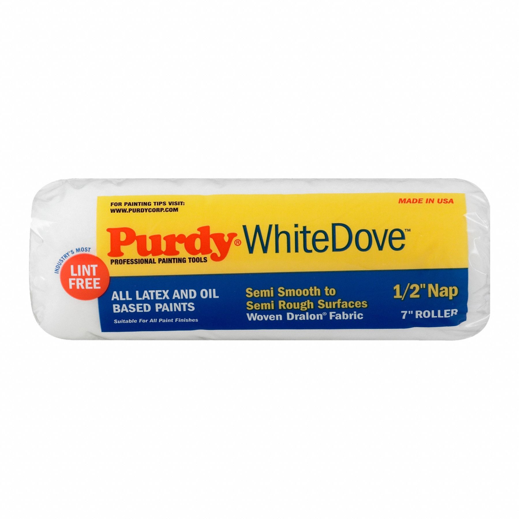 PURDY, 7 in Lg, 1/2 in Nap Size, Paint Roller Cover - 911U34|14A670073 ...