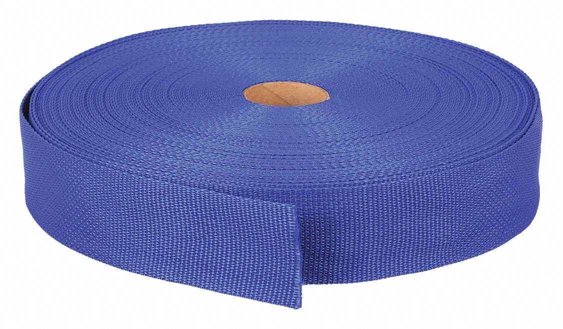 BULK WEBBING, POLYPROPYLENE, 750 LB/IN TENSILE STRENGTH, 245 LB WORKING LOAD LIMIT, BLUE
