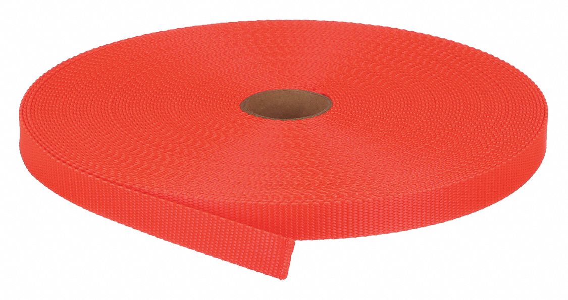 BULK WEBBING, NYLON, 3,800 LB/IN TENSILE STRENGTH, 1,250 LB WORKING LOAD LIMIT, 51 FT L