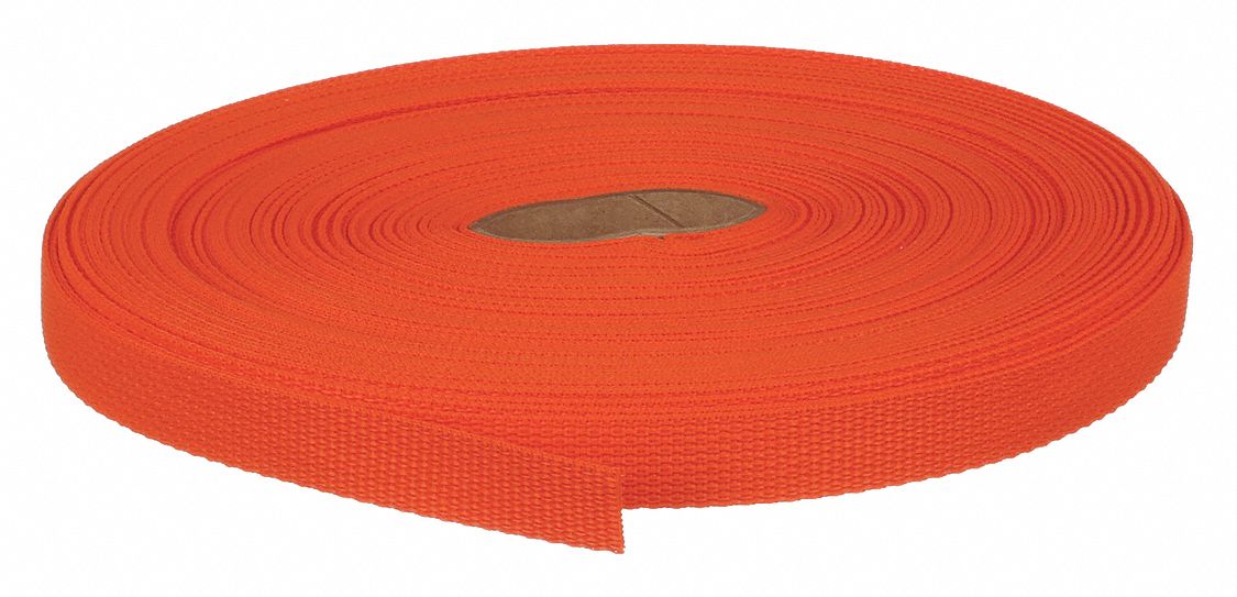 BULK WEBBING, POLYPROPYLENE, 375 LB/IN TENSILE STRENGTH, 120 LB WORKING LOAD LIMIT, ORANGE