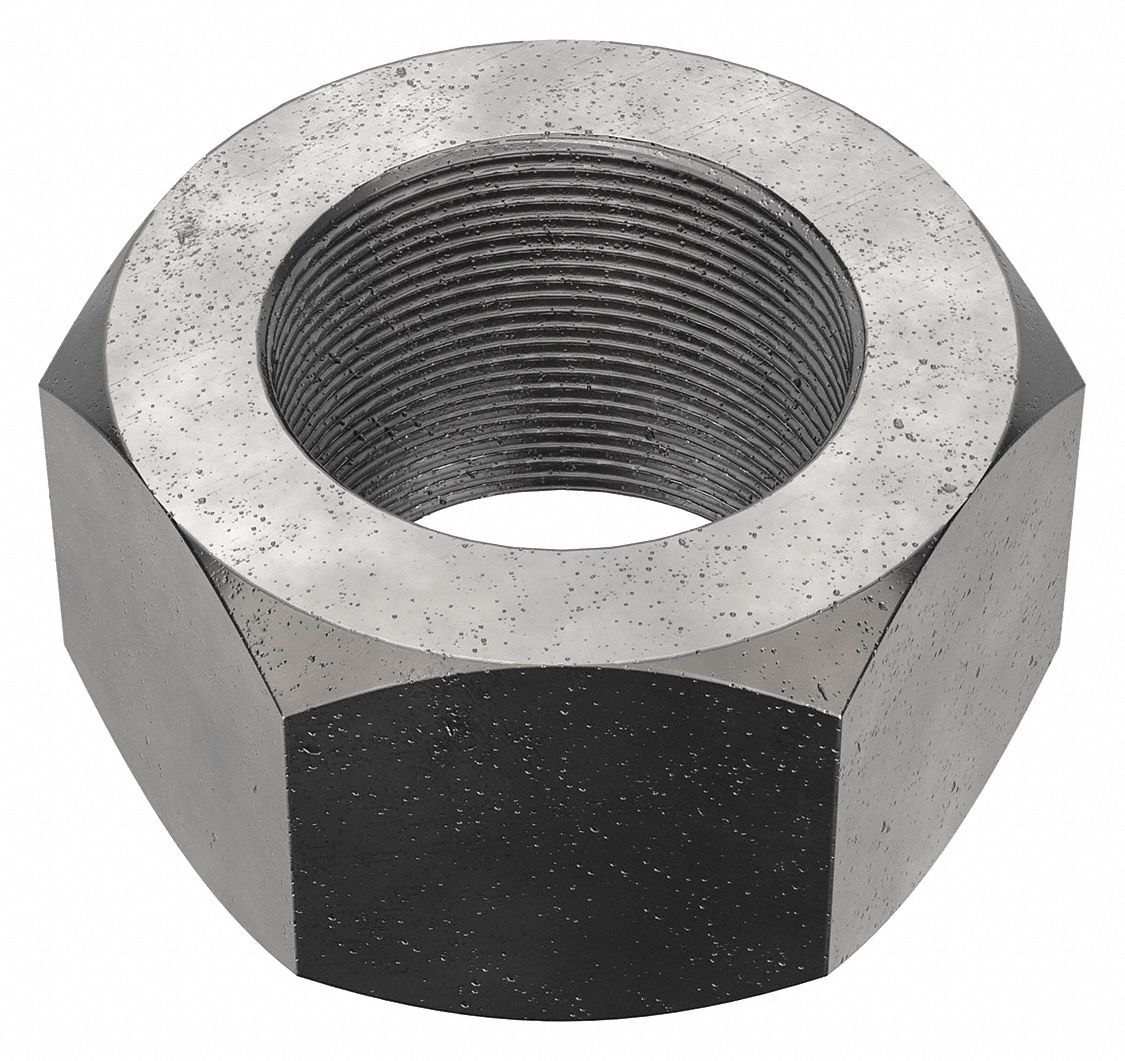 GRAINGER APPROVED Hex Nut, Hex Nut, Steel, Grade 8, Plain, 21/4"12