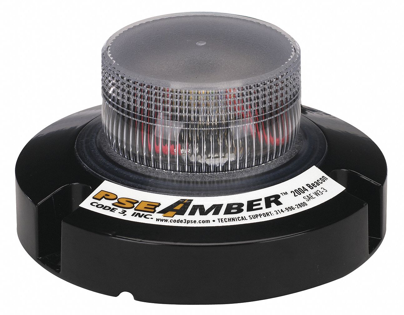 CODE 3 Low Profile Strobe Light, Amber, Flashing 14A8732004ASMH