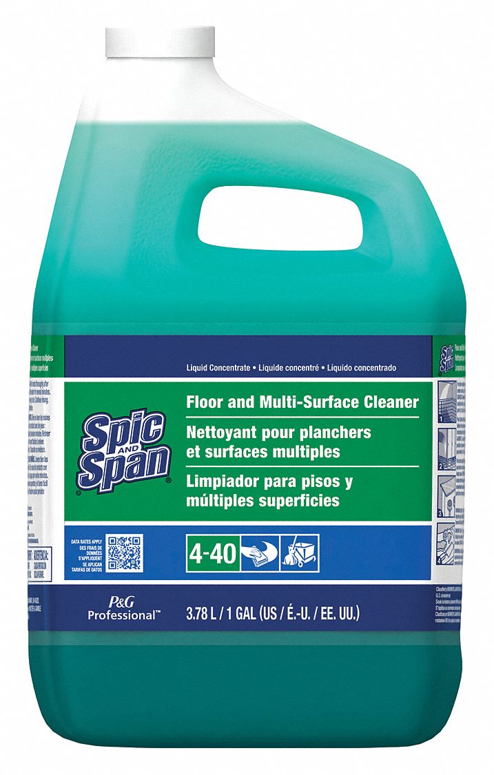 SPIC AND SPAN NET DE SOL,INDUSTRIEL,CONCENTR,LIQ,NON CORROSIF,S/  PARFUM,VT,3.78 L,CA 3 - 12849 - PGL02001CA | 02001  Grainger, Canada