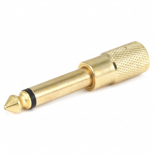 MONOPRICE Audio Adapter, 3.5mm and 1/4 in Audio, 1/4 in Mono Male, 3.5mm Mono Female, Gold