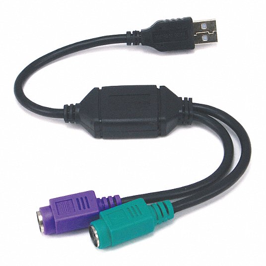 MONOPRICE PS/2 Keyboard/Mouse to USB Converter Adapter Black Used To Connect To Any USB Equipped PC