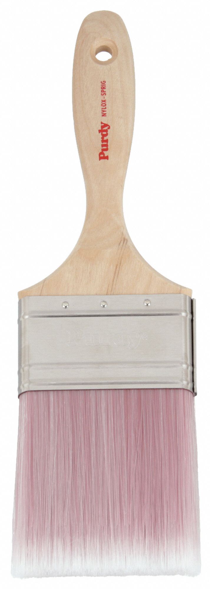 Paint Brush: Flat Sash Brush, 3 in, Synthetic, Nylon