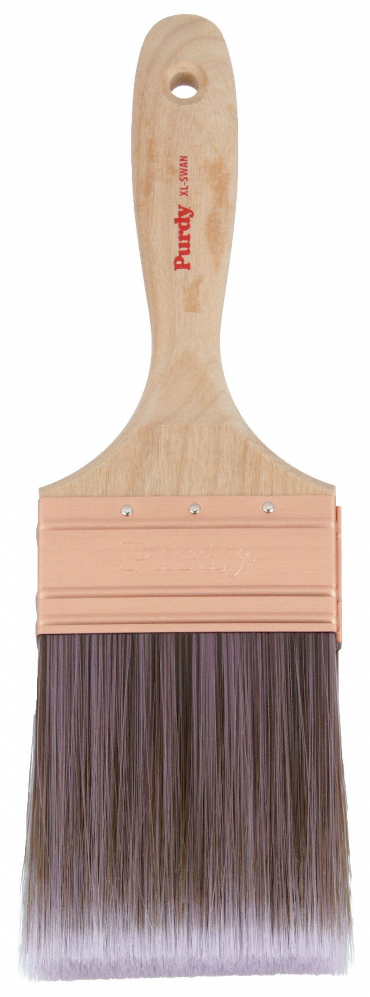 Paint Brush: Flat Sash Brush, 3 in, Natural, Polyester/Nylon
