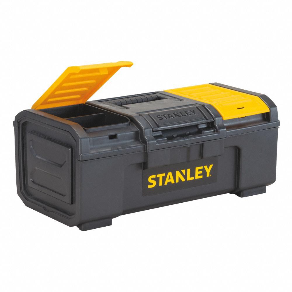 STANLEY Plastic, Tool Box, 16 in Overall Width, 8 3/4 in Overall Depth