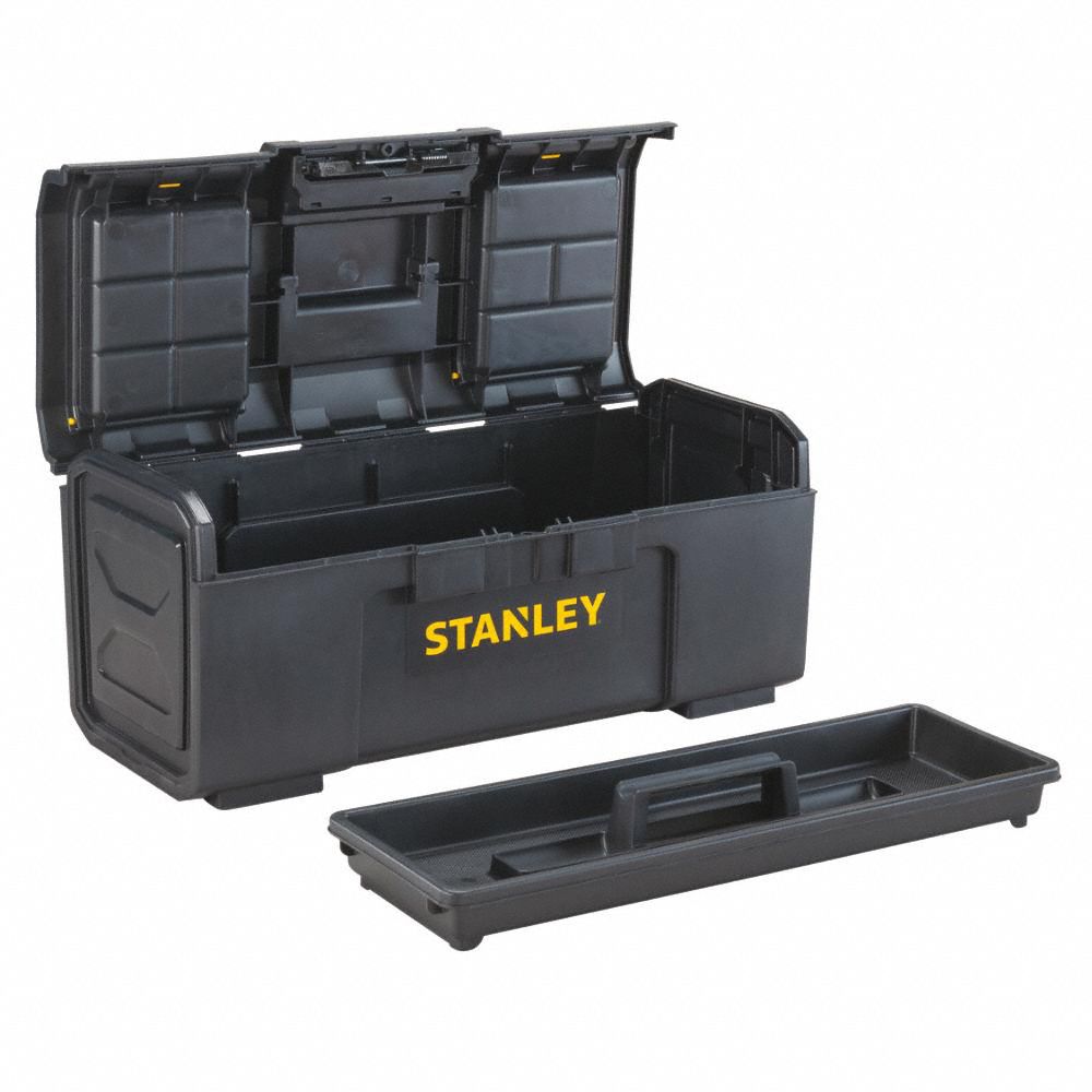 STANLEY Plastic Portable Tool Box, 10 1/4 in Overall Height, 23 1/2 in