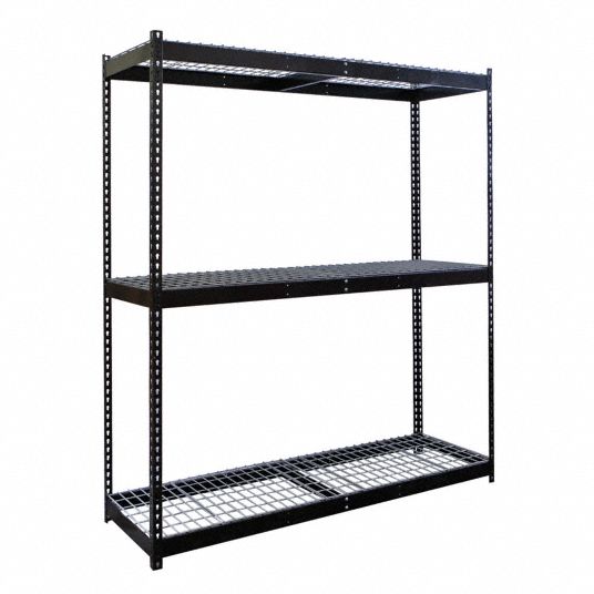 HALLOWELL Boltless Shelving: Starter, Medium-Duty, 72 in x 30 in, 84 in ...