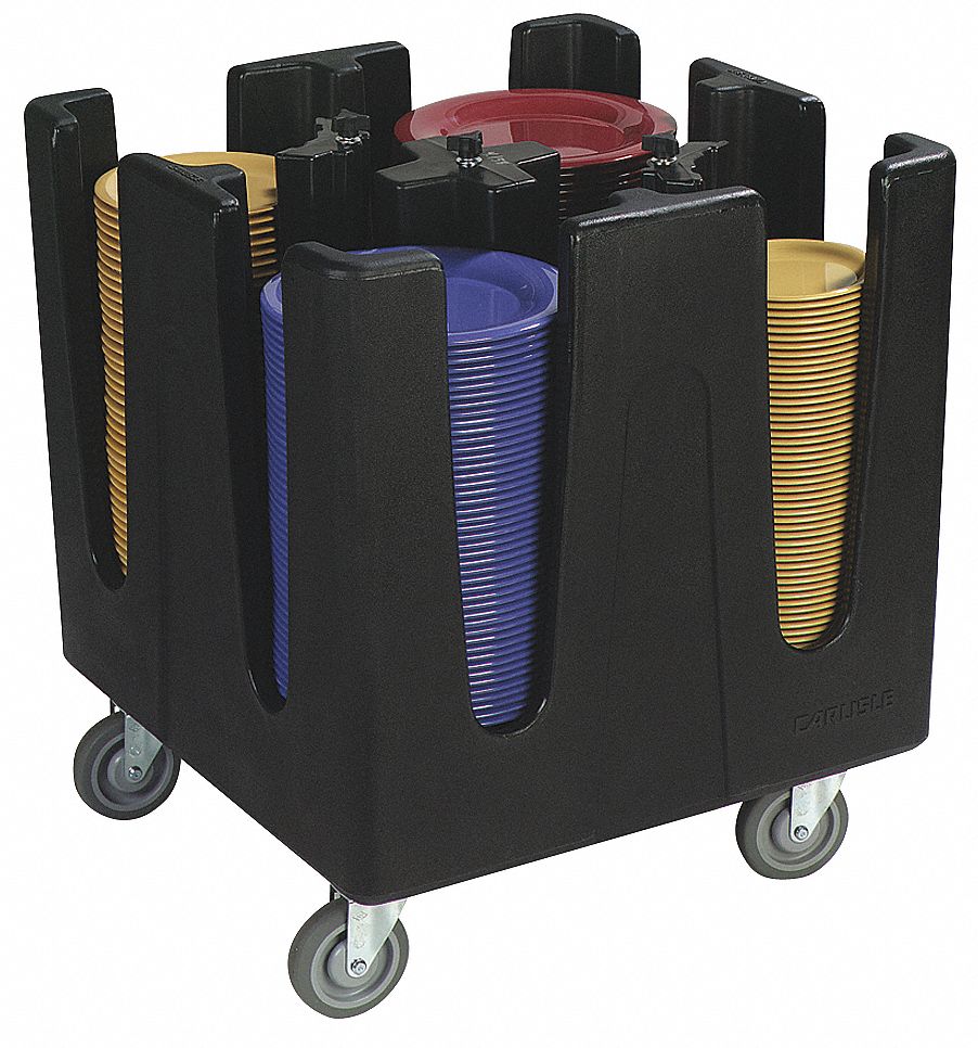 Dish Dolly, Polyethylene, Black, Polyurethane Caster Material Grainger