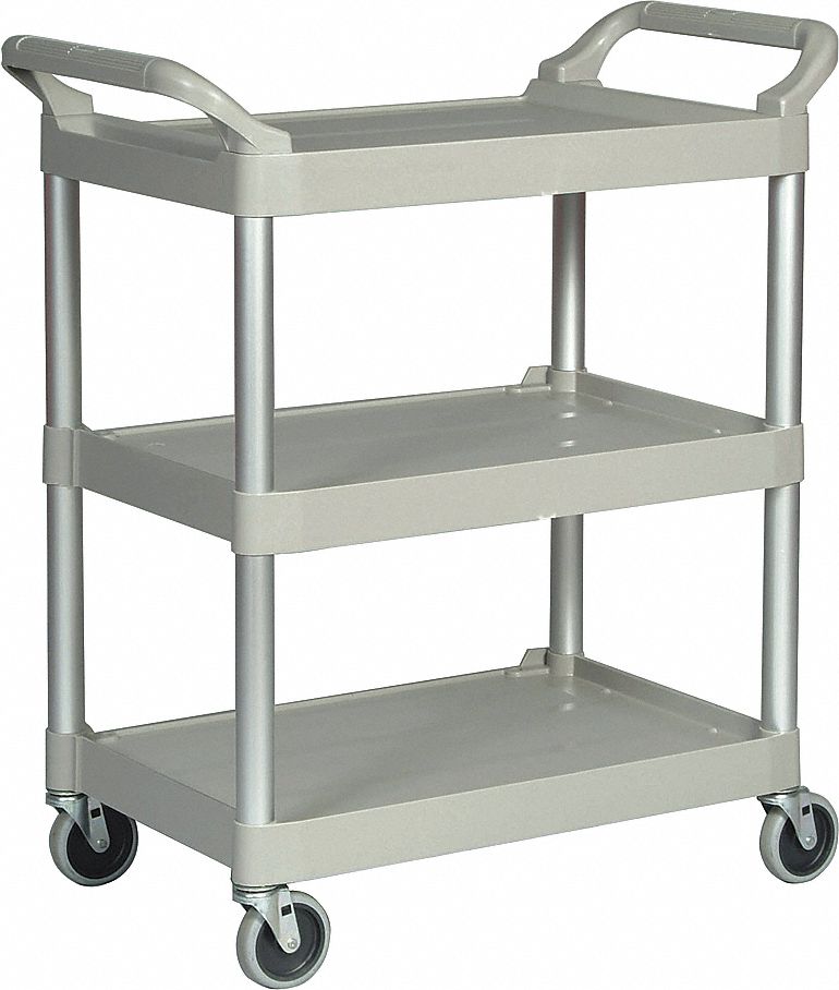 CART UTILITY 3 SHELVES PLATINUM BLK