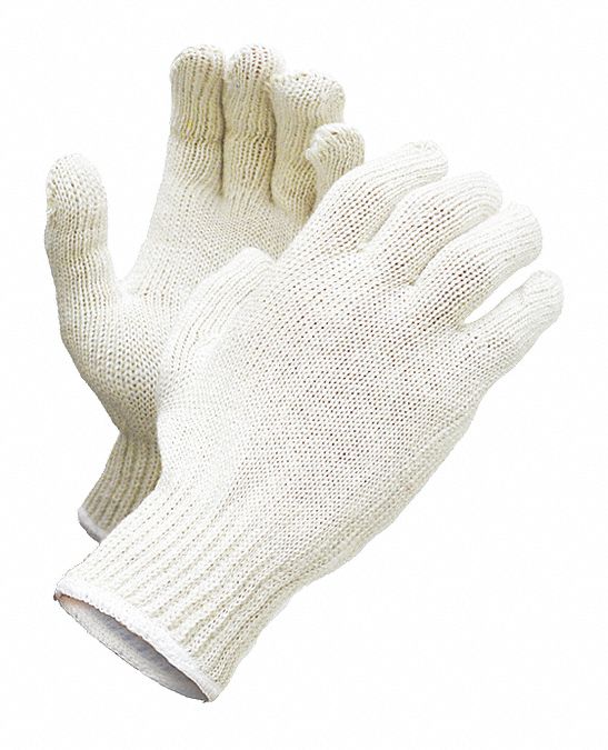 GANTS EN TRICOT FICELLE, TAILLE TG, BLANC, COTON, PR