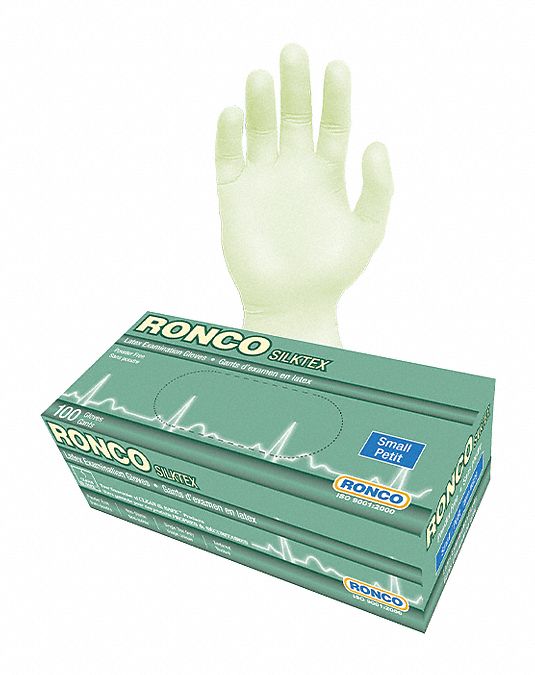 SILTEX EXAM GLOVES, SIZE 7/S, LATEX, BX 100