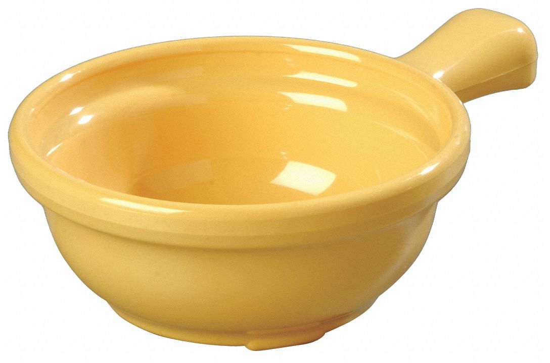 CARLISLE, 8 oz Capacity, 1.94 in Overall Ht, Handled Soup Bowl 14D067