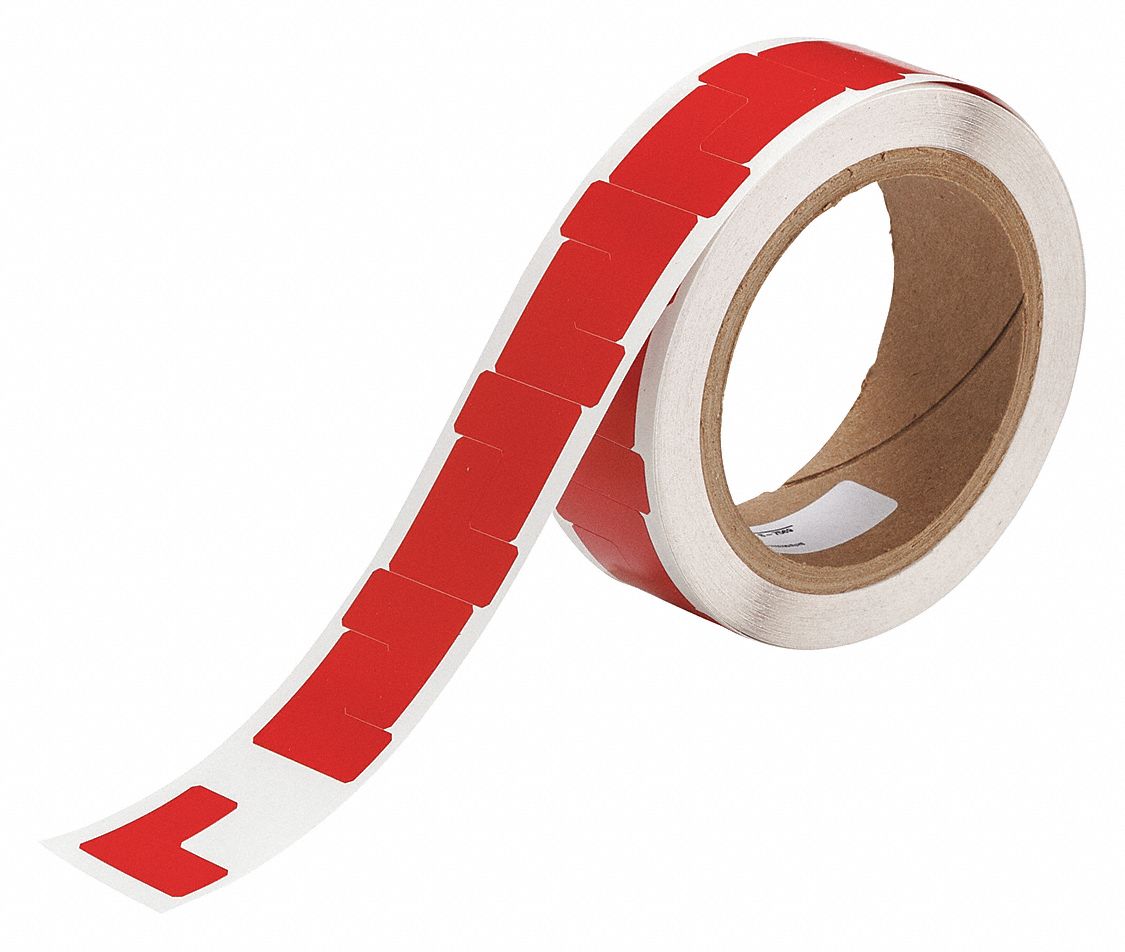 Floor Tape, Red, 1 inx1 in, L, PK750