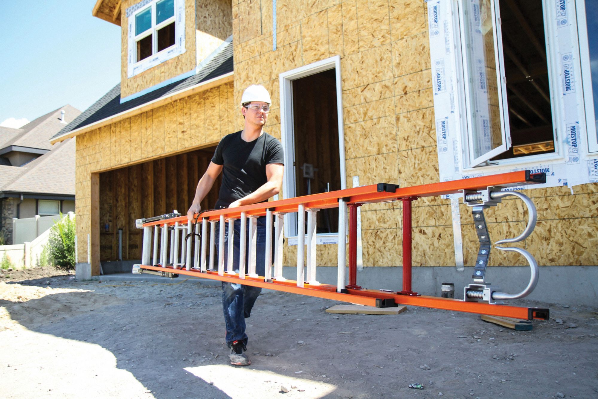 LITTLE GIANT 20 ft Fiberglass Extension Ladder, 300 lb Load Capacity 14D50115616008 Grainger