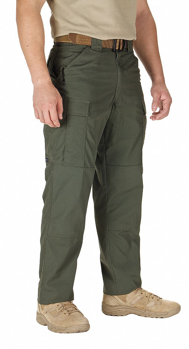 5.11 TACTICAL Ripstop TDU Pants: 3XL, TDU Green, 47-1/2 in to 51 in Fits  Waist Size, Short Inseam