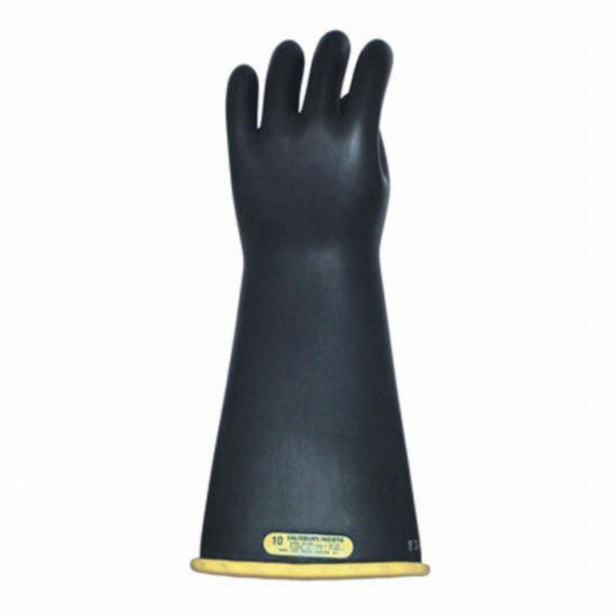 NG214YB LINEMAN GLOVES, BLACK/YELLOW, 14 IN, NATURAL RUBBER, SIZE 9