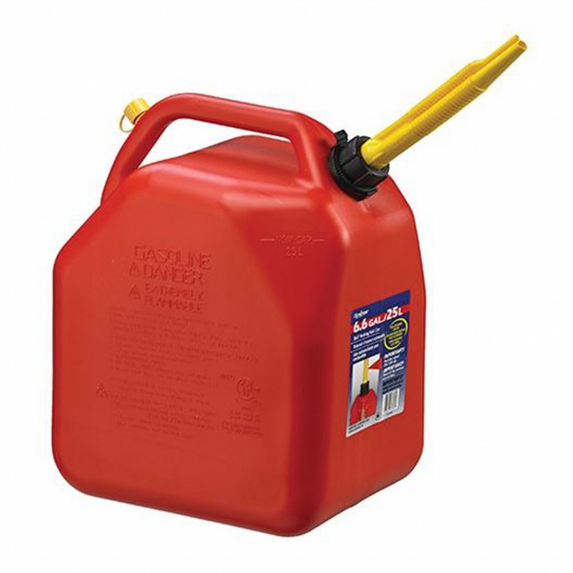 GAS CAN, RED, 25 L/6.6 GALLON CAPACITY, SPOUT