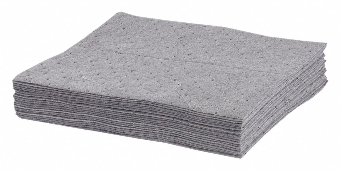 UNIVERSAL GREY MED SPILL PAD WT 15X18 100/BALE - Canada Safety