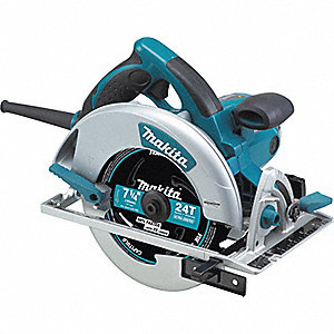 CIRCULAR SAW, CORDED, 120V AC, 7¼ IN DIA, RIGHT, 2½ IN CUTTING, 0 °  TO 56 ° , ⅝ IN ARBOUR