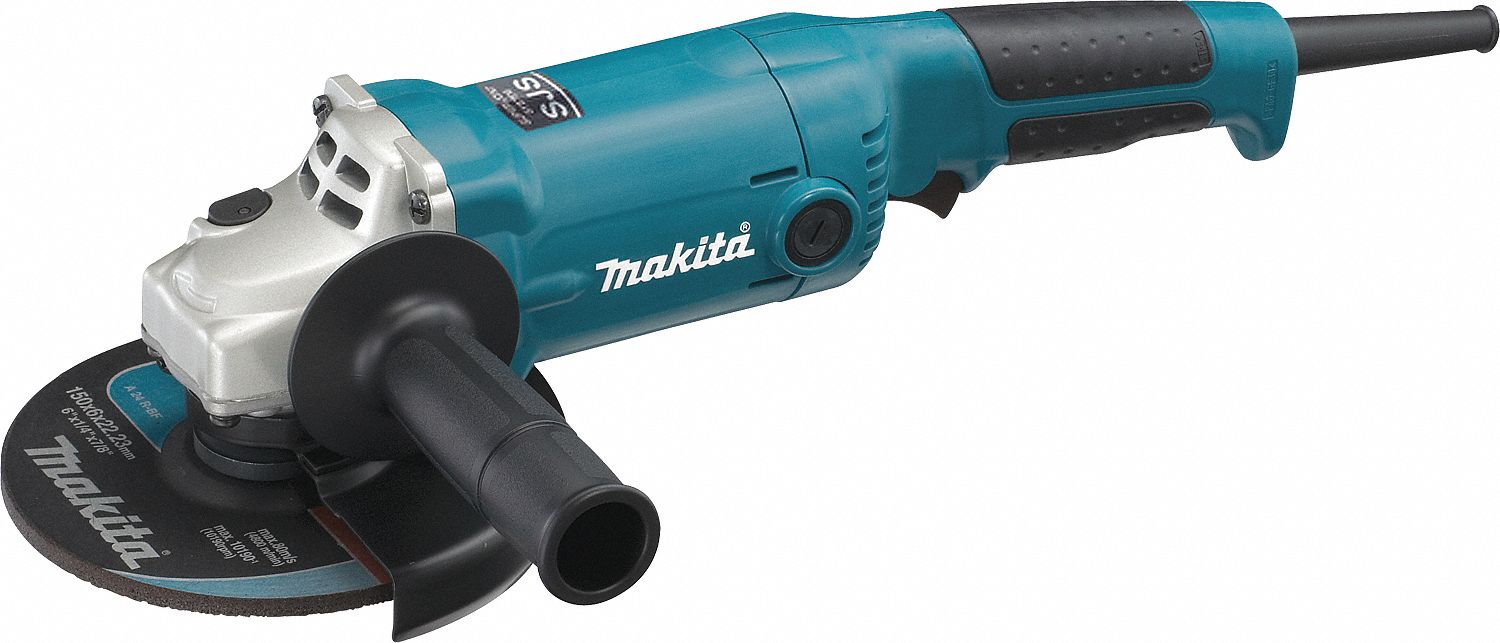 MEULEUSE D'ANGLE, AVEC FIL, 120 V/10,5 A, 6 PO DE DIAM, GÂCHETTE, ⅝ PO-11, 10 000 TR/MIN, BRIDE INTÉRIEURE