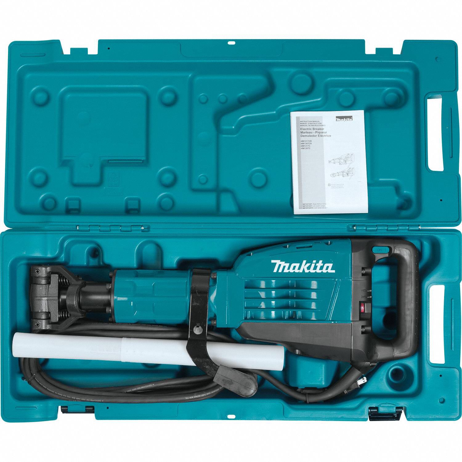MAKITA Demolition Hammer Kit Corded, Chipper, 1 1/8 in Hex, 25.7 ft