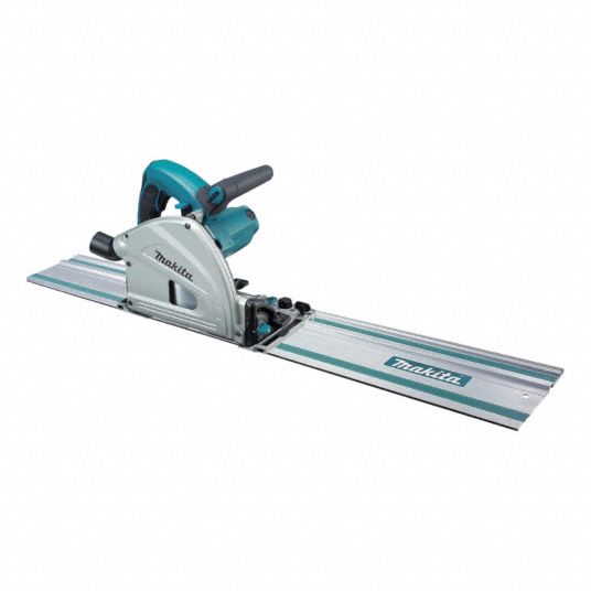 MAKITA Track Saw: 6 1/2 in Blade Dia., 2 3/16 in Max. Cutting Dp @ 0 Deg.,  1° Left to 48° Right