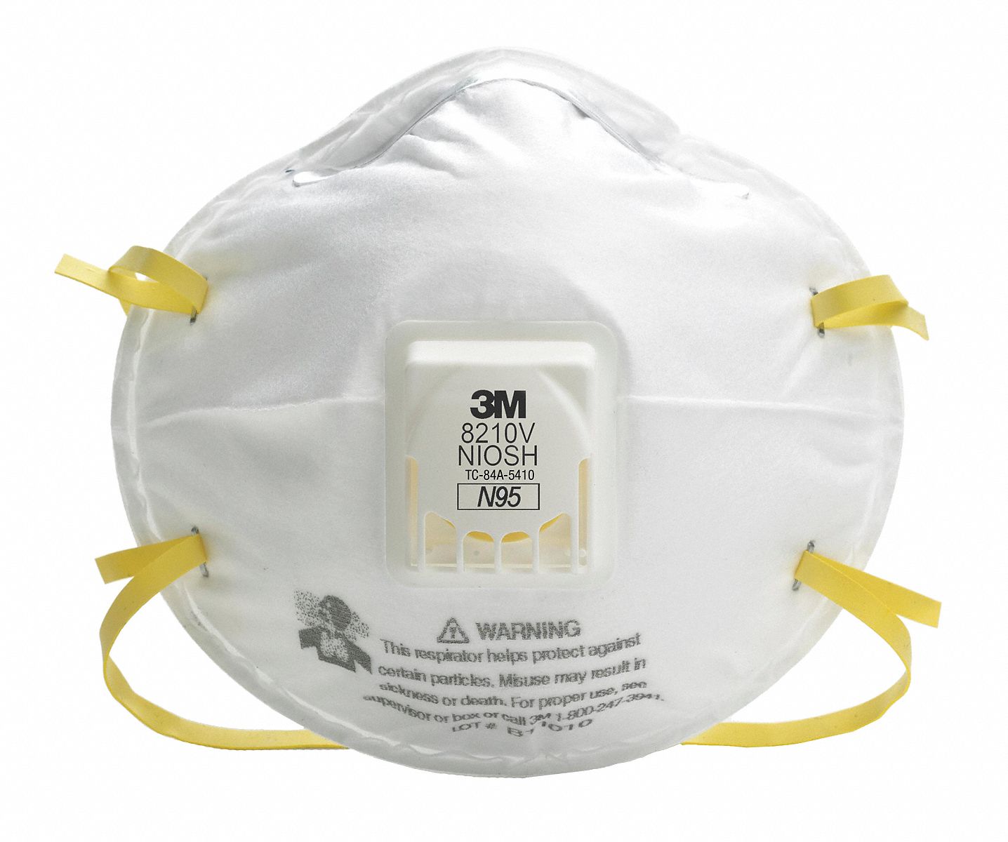 DISPOSABLE RESPIRATOR, UNIVERSAL, PP/PUR/POLYESTER/POLYISOPRENE/AL, N95, 10/BOX