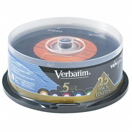 VERBATIM, Write Once, Black/Assorted, CD-R Disc - 14F820|VER94488 ...