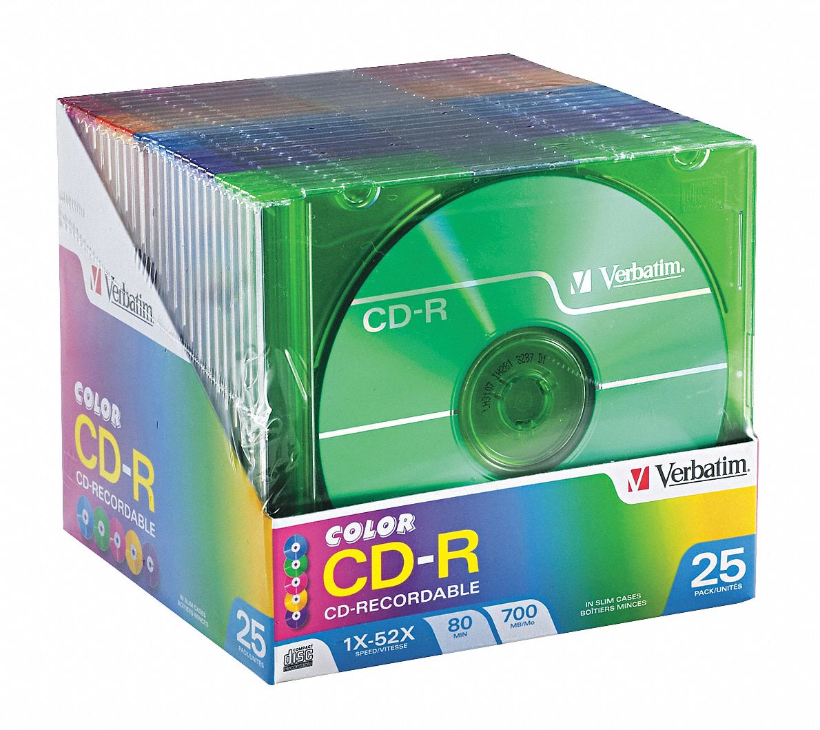 VERBATIM CD-R Disc, 700 MB Capacity, 52x Speed - 14F822|VER94611 - Grainger