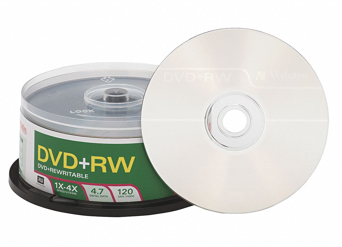 VERBATIM,  GB Capacity, 4x, DVD+RW Disc - 14F829|VER94834 - Grainger