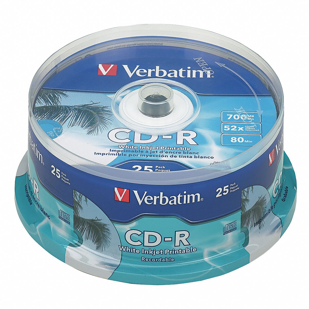 VERBATIM CD-R Disc, 700 MB Capacity, 52x Speed - 14F872|VER95252 - Grainger