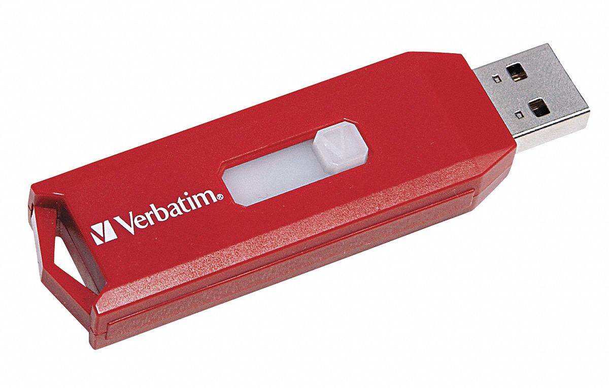 VERBATIM, 8 GB Capacity, Red, Store 'n' Go USB Flash Drive -  14F879