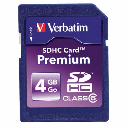 VERBATIM, 4 GB Capacity, Premium SDHC Memory Card 14F881VER96171