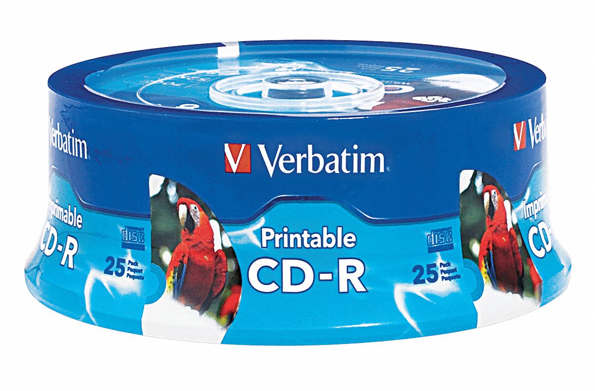 VERBATIM, 700 MB Capacity, 52x, CD-R Disc - 14F882|VER96189 - Grainger