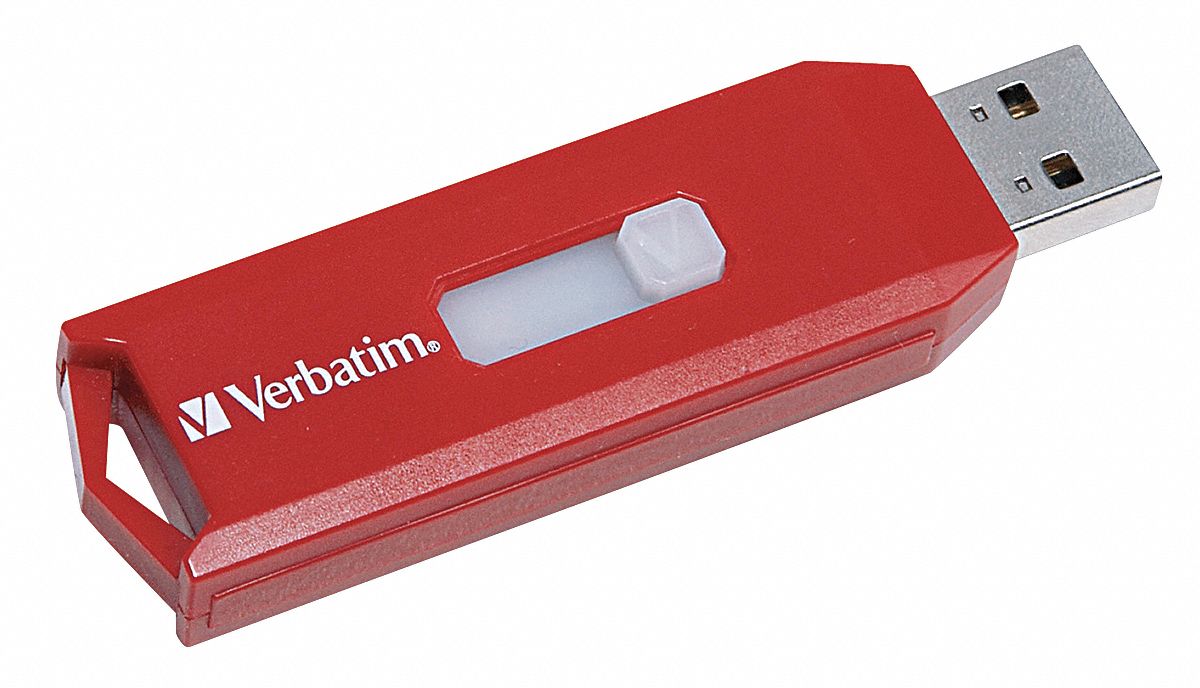 VERBATIM, 64 GB Capacity, Red, Store 'n' Go USB Flash Drive 14F896