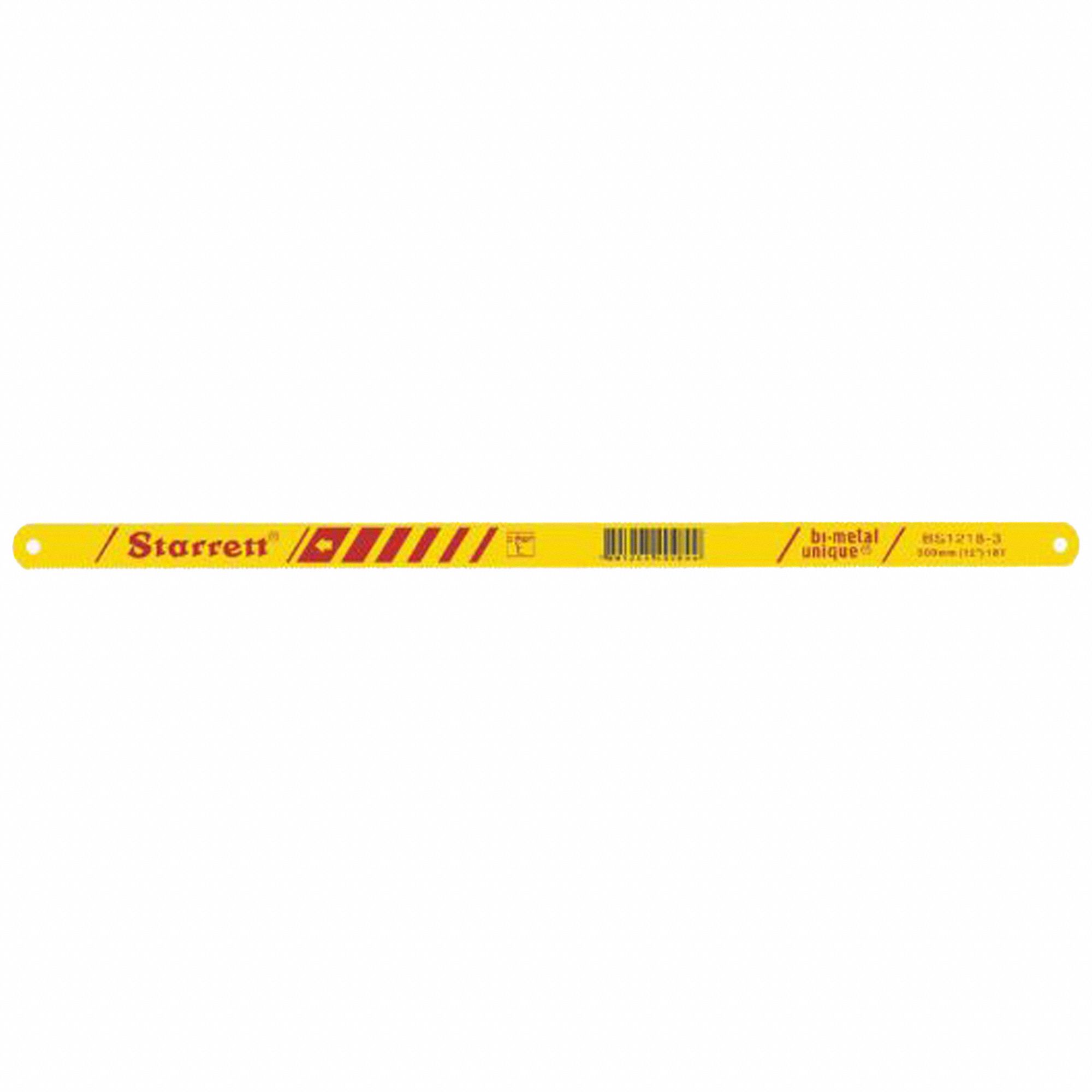 HAND HACKSAW BLADE, BI-METAL/HSS, 12X⅝X0.032 IN, PRECISION GROUND, 18 TPI, FOR SS