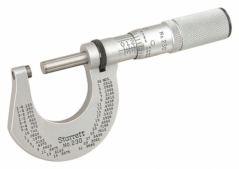 MICROMÈTRE EXTÉRIEUR, ENCLUME CARBURE, PRÉCISION +/- 0,00005 PO, PROP 65 CAL