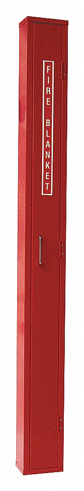 FIRE BLANKET CABINET, RED, STEEL